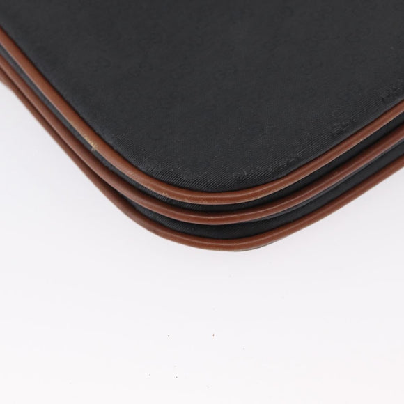 GUCCI Micro GG Canvas Shoulder Bag PVC Black Gold 004 106 0024 Auth 173559