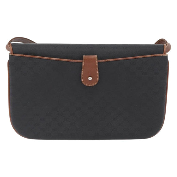 GUCCI Micro GG Canvas Shoulder Bag PVC Black Gold 004 106 0024 Auth 173559