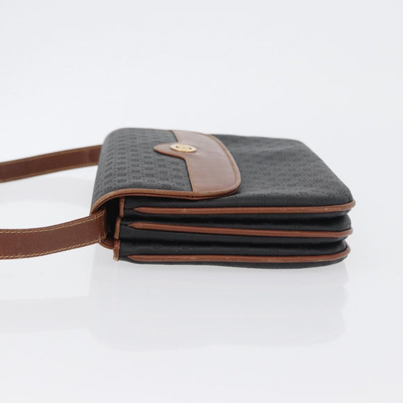 GUCCI Micro GG Canvas Shoulder Bag PVC Black Gold 004 106 0024 Auth 173559