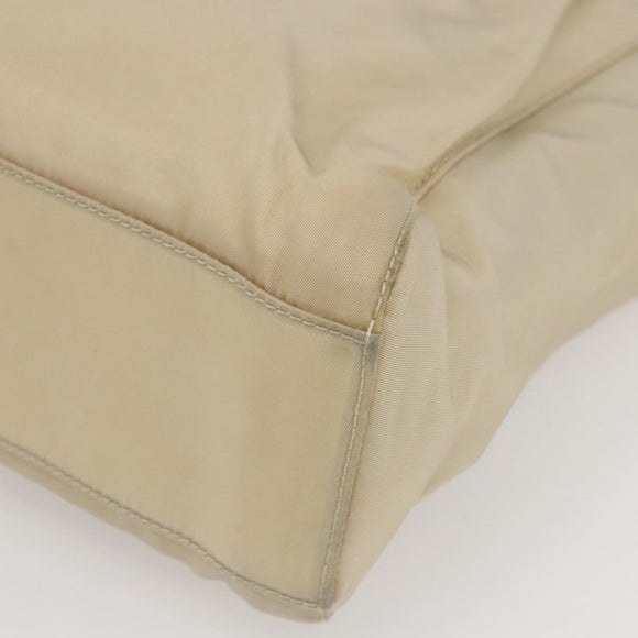 PRADA Hand Bag Nylon plastic Beige Clear Auth 173565