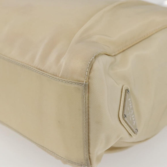 PRADA Hand Bag Nylon plastic Beige Clear Auth 173565
