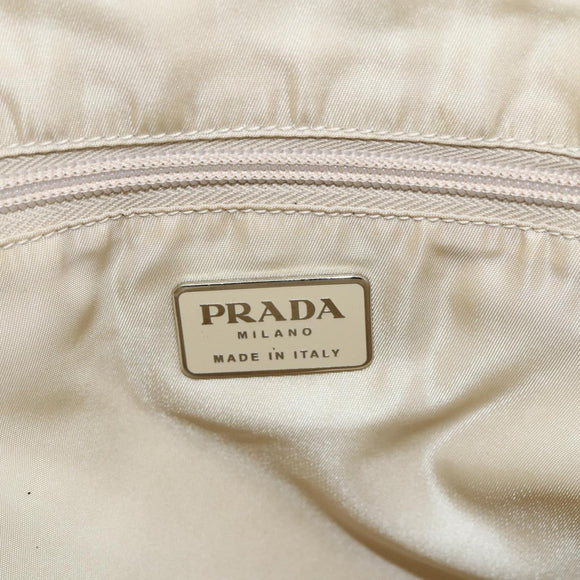 PRADA Hand Bag Nylon plastic Beige Clear Auth 173565