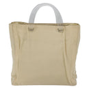 PRADA Hand Bag Nylon plastic Beige Clear Auth 173565-2