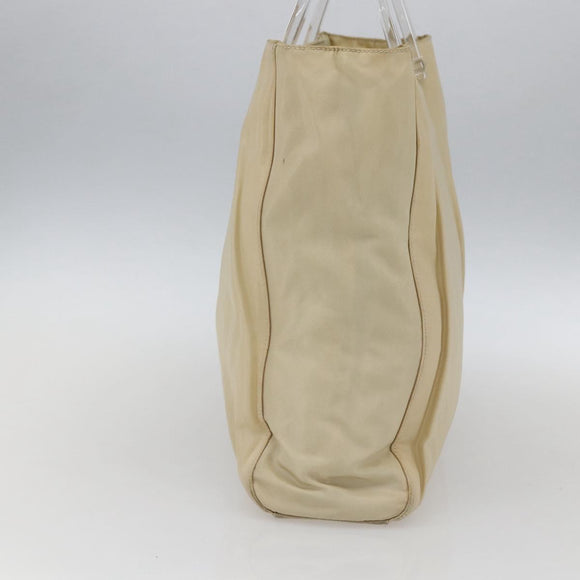 PRADA Hand Bag Nylon plastic Beige Clear Auth 173565