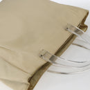 PRADA Hand Bag Nylon plastic Beige Clear Auth 173565-6