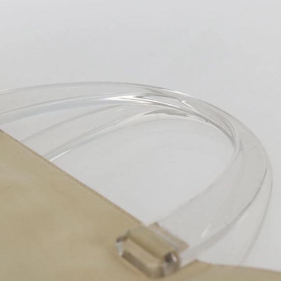 PRADA Hand Bag Nylon plastic Beige Clear Auth 173565