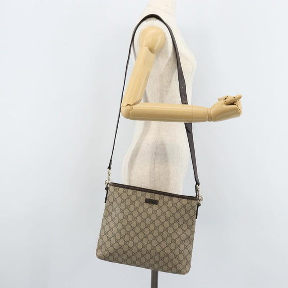 GUCCI GG Supreme Shoulder Bag PVC Beige Gold 388924 Auth 173571
