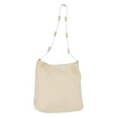 PRADA Shoulder Bag Leather plastic Ivory Clear Auth 173573-1