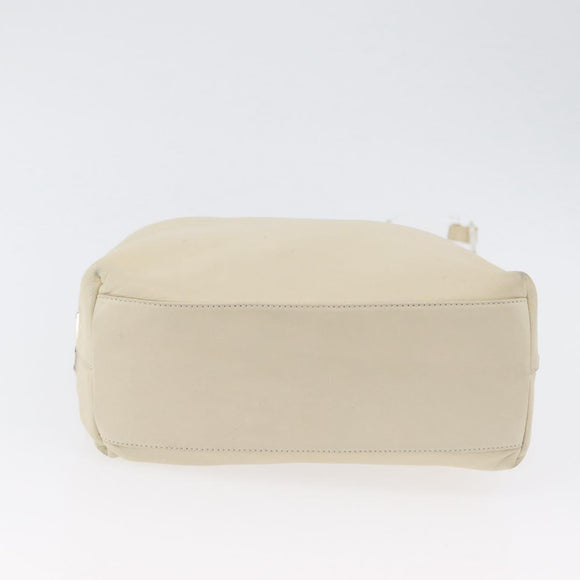 PRADA Shoulder Bag Leather plastic Ivory Clear Auth 173573