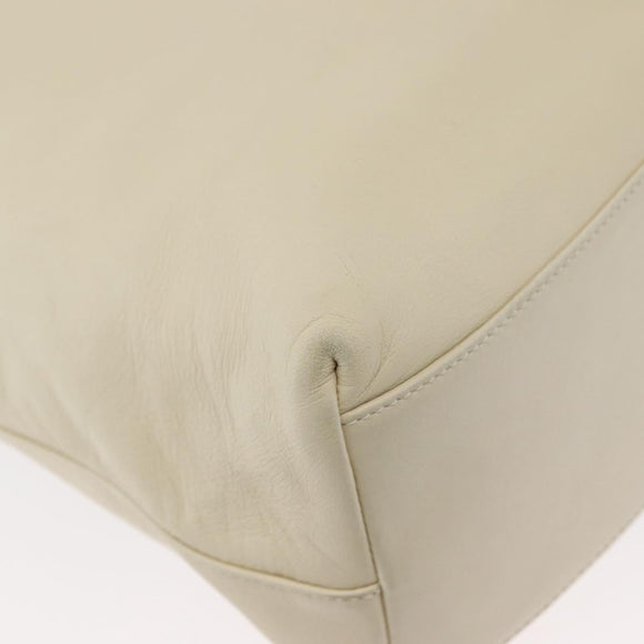 PRADA Shoulder Bag Leather plastic Ivory Clear Auth 173573