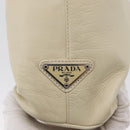 PRADA Shoulder Bag Leather plastic Ivory Clear Auth 173573-17