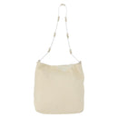 PRADA Shoulder Bag Leather plastic Ivory Clear Auth 173573-13
