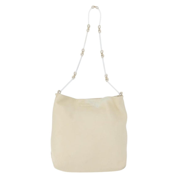 PRADA Shoulder Bag Leather plastic Ivory Clear Auth 173573