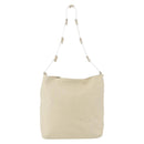 PRADA Shoulder Bag Leather plastic Ivory Clear Auth 173573-2