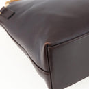 GUCCI Bamboo Hand Bag Leather Dark Brown Gold Auth 173575-16