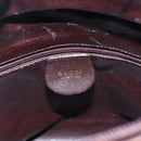 GUCCI Bamboo Hand Bag Leather Dark Brown Gold Auth 173575-17