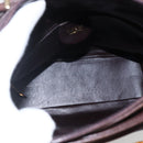 GUCCI Bamboo Hand Bag Leather Dark Brown Gold Auth 173575-11