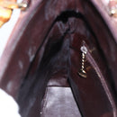 GUCCI Bamboo Hand Bag Leather Dark Brown Gold Auth 173575-19