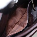 GUCCI Bamboo Hand Bag Leather Dark Brown Gold Auth 173575-21