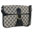 GUCCI GG Supreme Shoulder Bag PVC Navy Gold Auth 173579-1