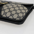 GUCCI GG Supreme Shoulder Bag PVC Navy Gold Auth 173579-9