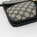 GUCCI GG Supreme Shoulder Bag PVC Navy Gold Auth 173579-14
