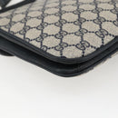 GUCCI GG Supreme Shoulder Bag PVC Navy Gold Auth 173579-16