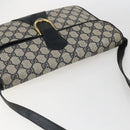 GUCCI GG Supreme Shoulder Bag PVC Navy Gold Auth 173579-6