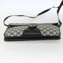 GUCCI GG Supreme Shoulder Bag PVC Navy Gold Auth 173579-5