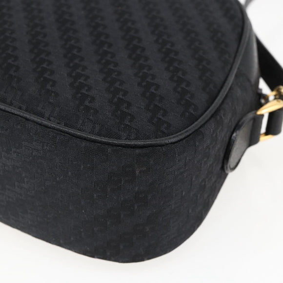 GUCCI Shoulder Bag Canvas Leather Black Gold 007 115 0175 Auth 173582