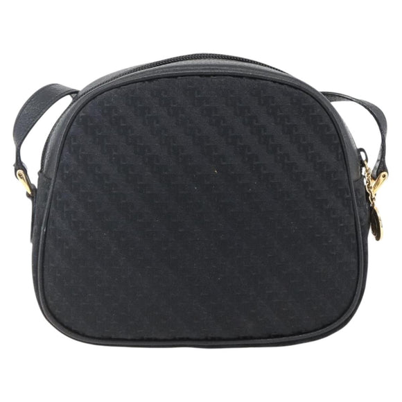 GUCCI Shoulder Bag Canvas Leather Black Gold 007 115 0175 Auth 173582
