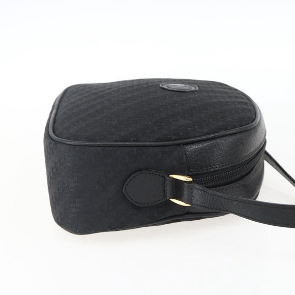 GUCCI Shoulder Bag Canvas Leather Black Gold 007 115 0175 Auth 173582