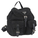 PRADA Backpack Nylon Black Silver Auth 173583-1