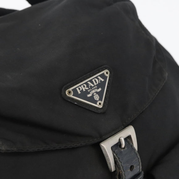 PRADA Backpack Nylon Black Silver Auth 173583
