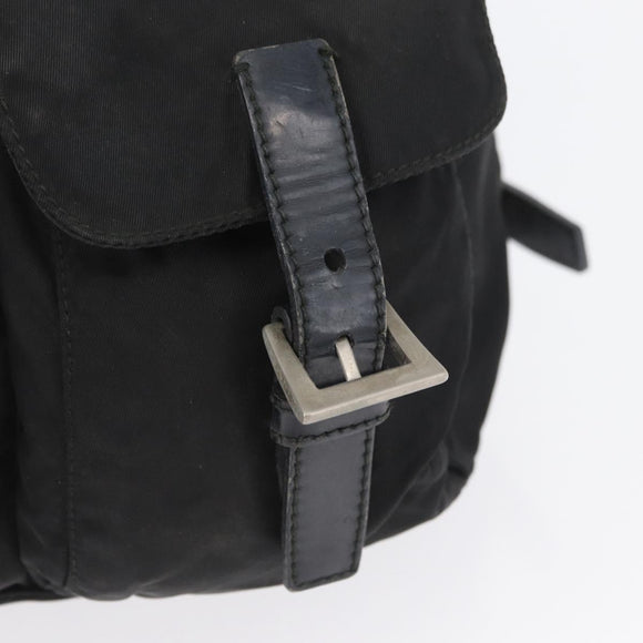 PRADA Backpack Nylon Black Silver Auth 173583