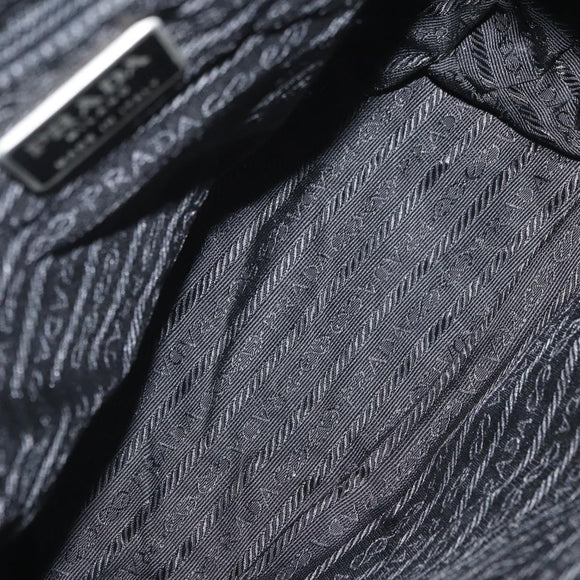 PRADA Backpack Nylon Black Silver Auth 173583