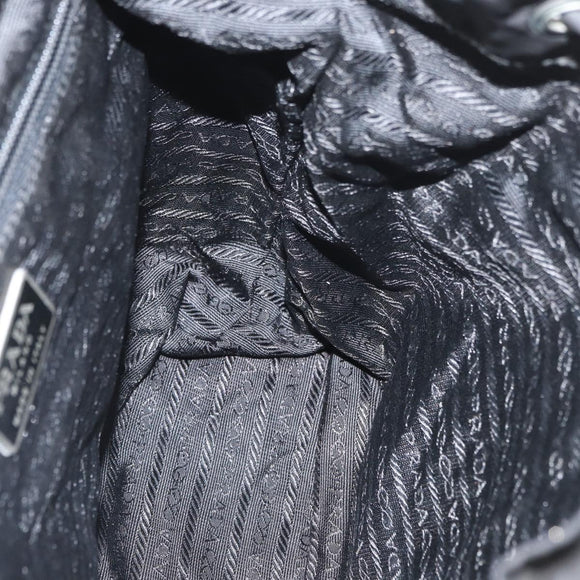 PRADA Backpack Nylon Black Silver Auth 173583