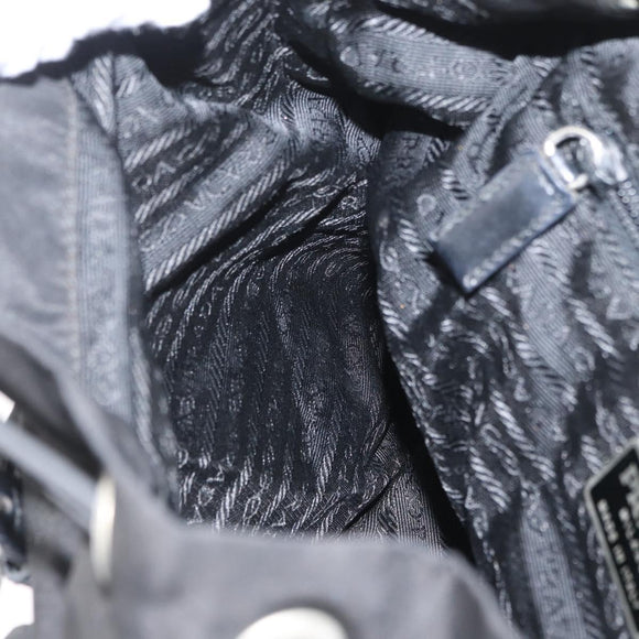 PRADA Backpack Nylon Black Silver Auth 173583
