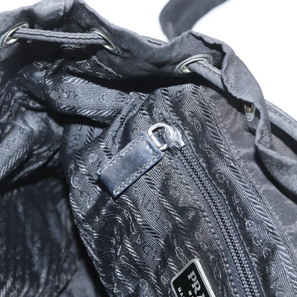 PRADA Backpack Nylon Black Silver Auth 173583