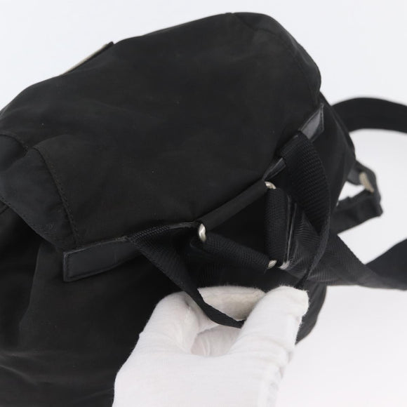 PRADA Backpack Nylon Black Silver Auth 173583