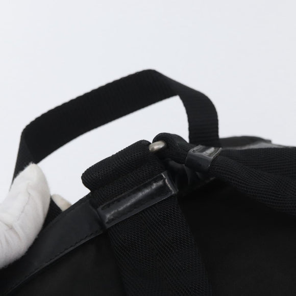 PRADA Backpack Nylon Black Silver Auth 173583