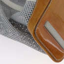 PRADA Mesh Sports Hand Bag Nylon patent leather Gray Silver Auth 173584-9