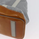 PRADA Mesh Sports Hand Bag Nylon patent leather Gray Silver Auth 173584-16