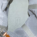 PRADA Mesh Sports Hand Bag Nylon patent leather Gray Silver Auth 173584-10