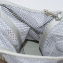 PRADA Mesh Sports Hand Bag Nylon patent leather Gray Silver Auth 173584-17