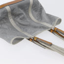 PRADA Mesh Sports Hand Bag Nylon patent leather Gray Silver Auth 173584-6