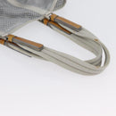 PRADA Mesh Sports Hand Bag Nylon patent leather Gray Silver Auth 173584-7