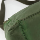 PRADA Shoulder Bag Nylon Khaki Silver Auth 173585-17