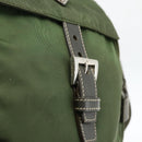 PRADA Shoulder Bag Nylon Khaki Silver Auth 173585-18