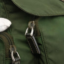 PRADA Shoulder Bag Nylon Khaki Silver Auth 173585-20